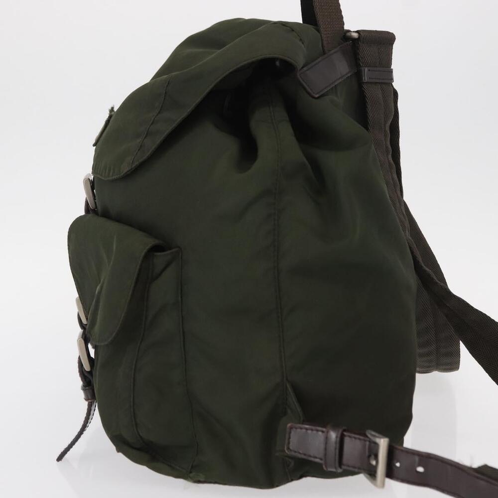 PRADA Backpack Nylon Khaki Silver Auth 151269 - Picture 3 of 16